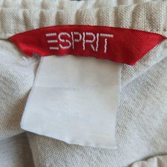 Vintage 90s ESPRIT Linen Cotton Blend Wrap Mini Skirt Beige Approx. Size Small - Picture 6 of 6